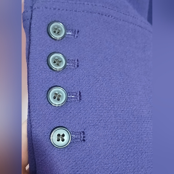 J.CREW Double Cloth Italian Lady Day Wool Blend Deep Purple Pea Coat Size 8 - Picture 4 of 16